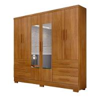 Guarda Roupa Agata 6 Portas 6 Gavetas Com Espelho Com 6 Pés Cumaru - 4