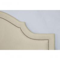 Cabeceira King Luxo 193X60 Off White Tachas Prata