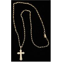 Cordão Tijolinho Veneziana Com Pingente Cruz Vitoriana. - 3