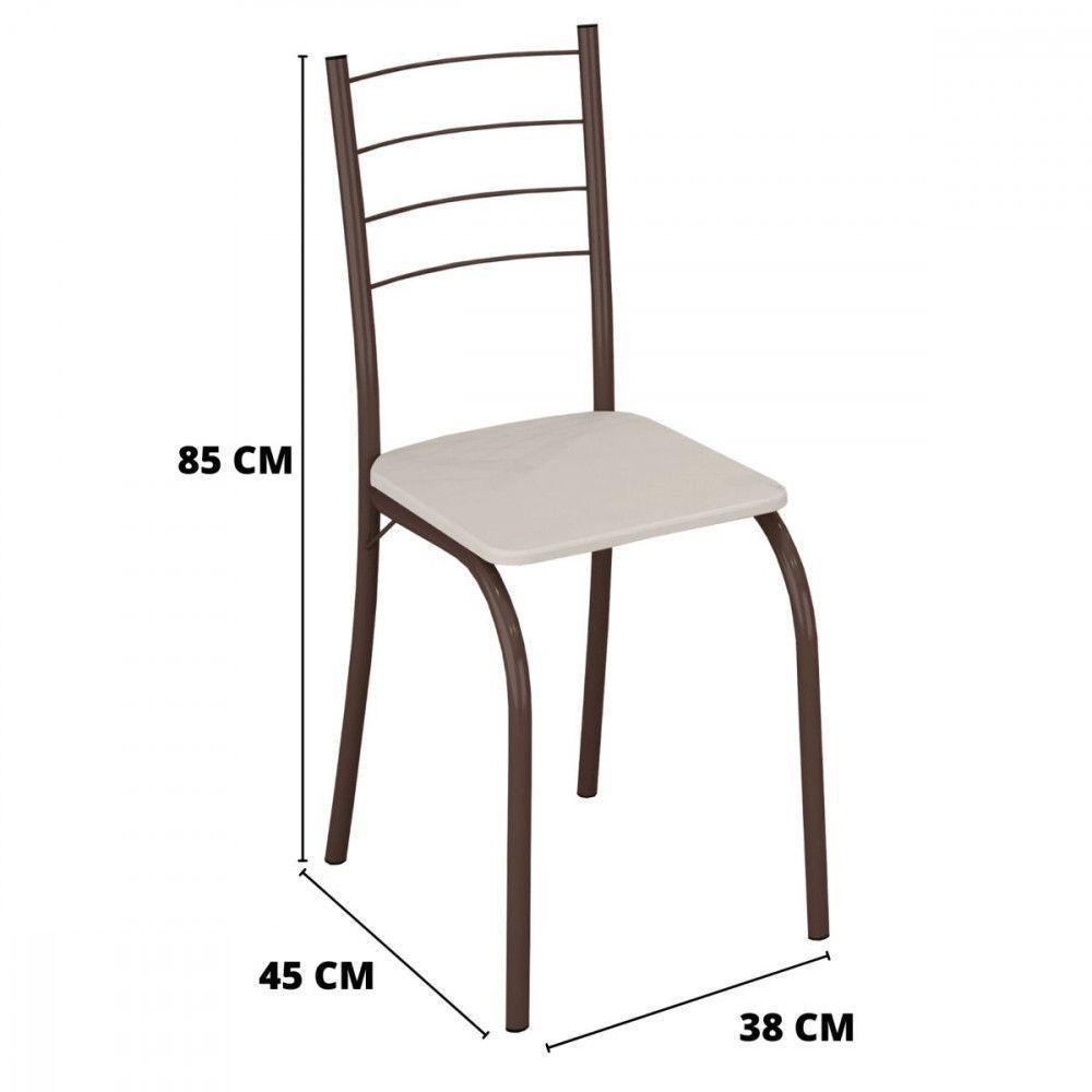 Conjunto De 4 Cadeiras Rio Marrom Assento Creme Teixeira Marrom Com Creme - 3