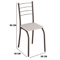 Conjunto De 4 Cadeiras Rio Marrom Assento Creme Teixeira Marrom Com Creme - 3