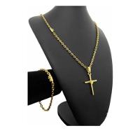 Cordão Kit 4 Mm Cadeado Pulseira + Pingente Boa Qualidade - 1