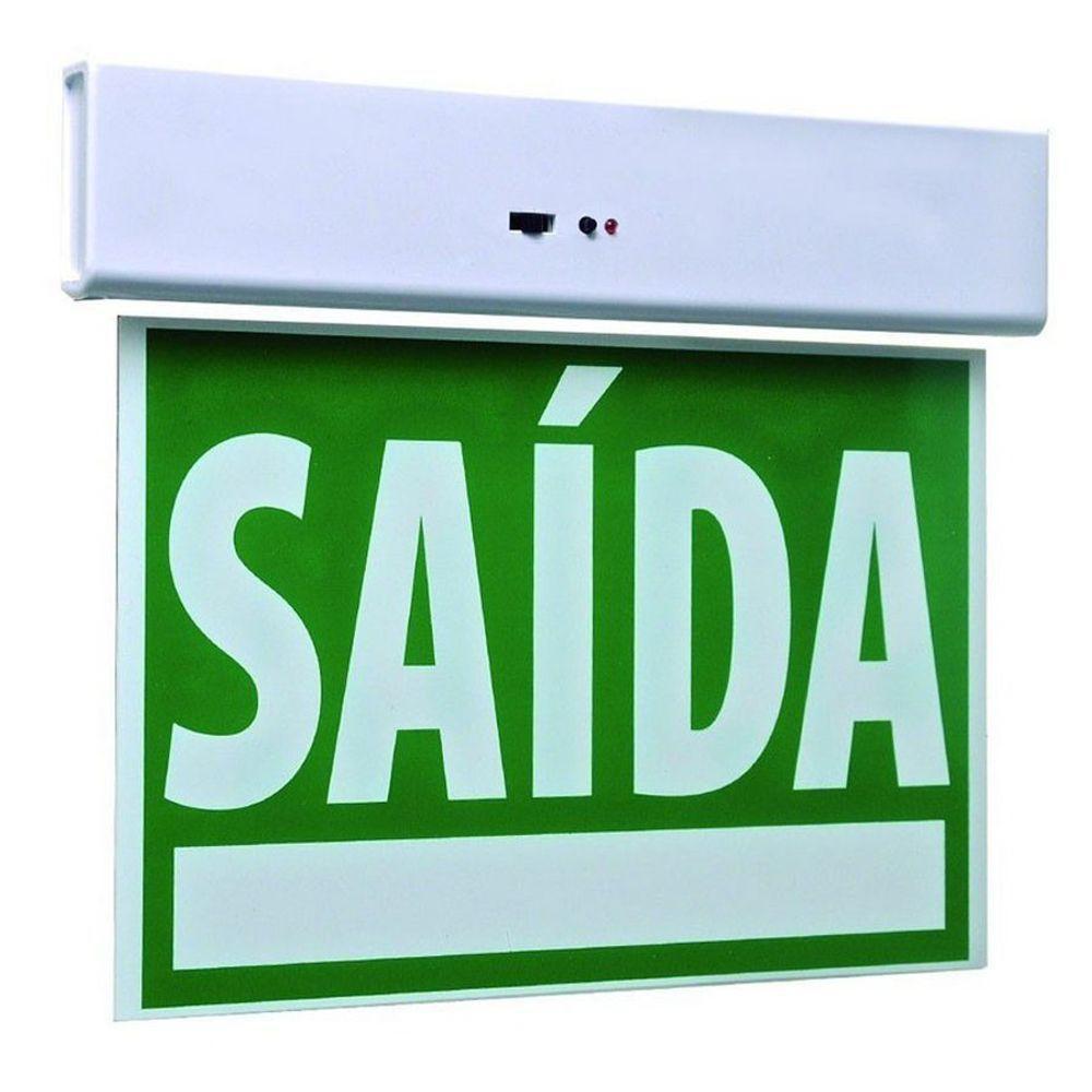 Placa De Sinalizaçao Emergencia Saida Led Bateria Recarregavel Lampada Luz Iluminaçao Empresa Casa - 1