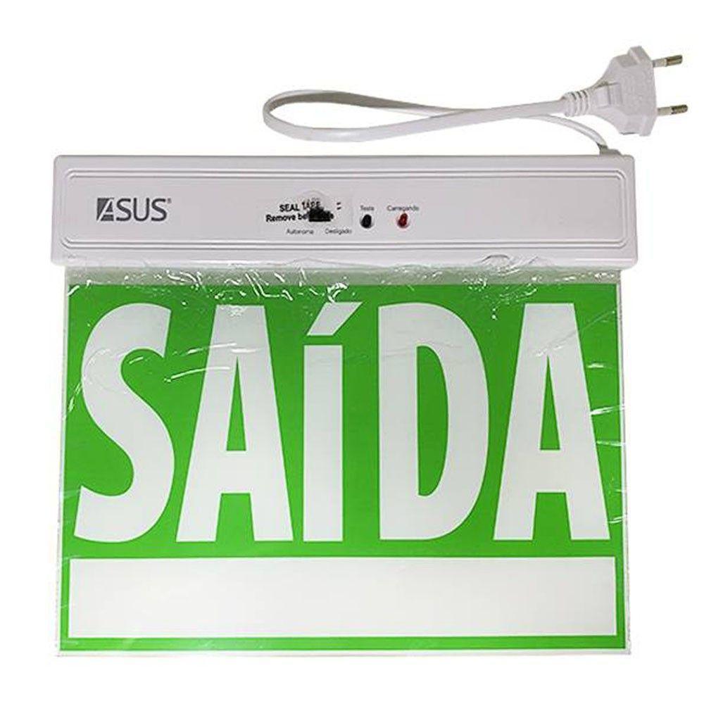 Placa De Sinalizaçao Emergencia Saida Led Bateria Recarregavel Lampada Luz Iluminaçao Empresa Casa - 3