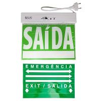 Placa De Sinalizaçao Emergencia Saida Led Bateria Recarregavel Lampada Luz Iluminaçao Empresa Casa - 5
