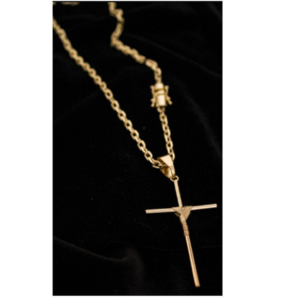 Cordão Corrente Com Pingente Cruz Não Enferruja - 2