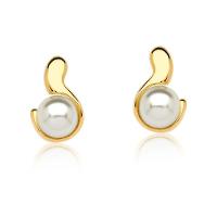 Brinco Corte De Princesa Com Pérola Revestido Em Ouro - 1