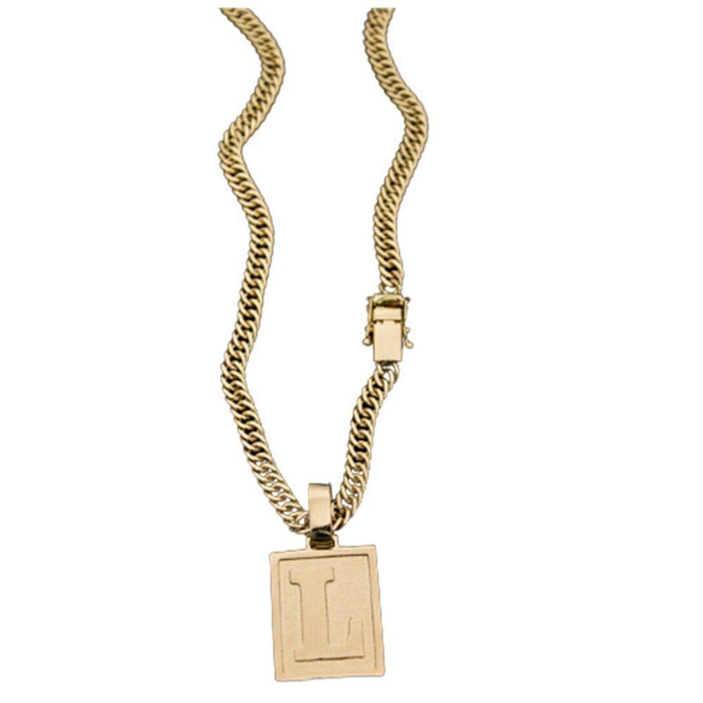 Colar Grumet Correntes Cordão Com A Inicial L - 1