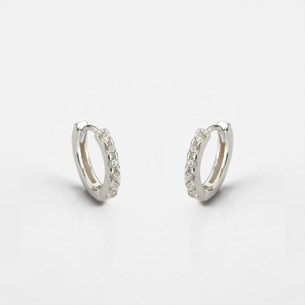 Brinco Argola Fecho Click Lisa Prata 925 Brincos Argola - 1