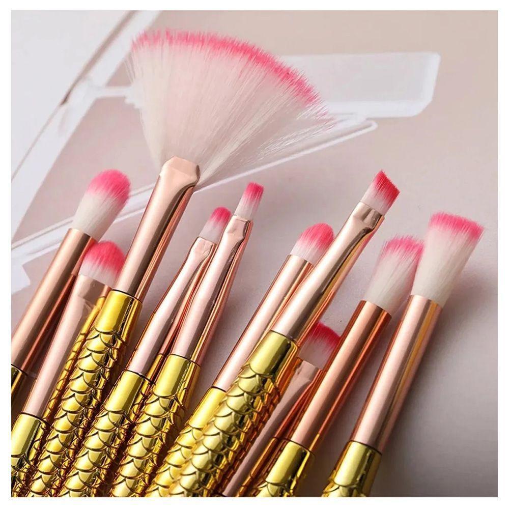 Pincel Sereia Kit 10 Peças Maquiagem Mermaid Make Up - 3
