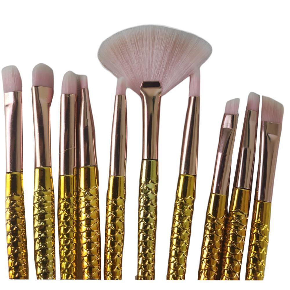 Pincel Sereia Kit 10 Peças Maquiagem Mermaid Make Up - 4