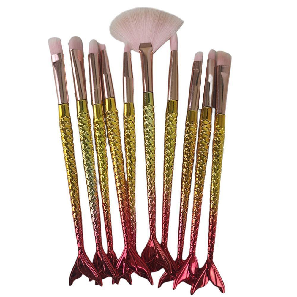 Pincel Sereia Kit 10 Peças Maquiagem Mermaid Make Up - 6
