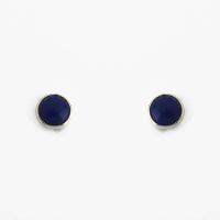 Brinco Redondo com Pedra Natural Prata 925 Safira Indiana - 1