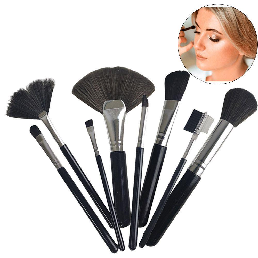 Pincel 8 Peças Maquiagem Base Corretivo Sombra Po Make Up - 1
