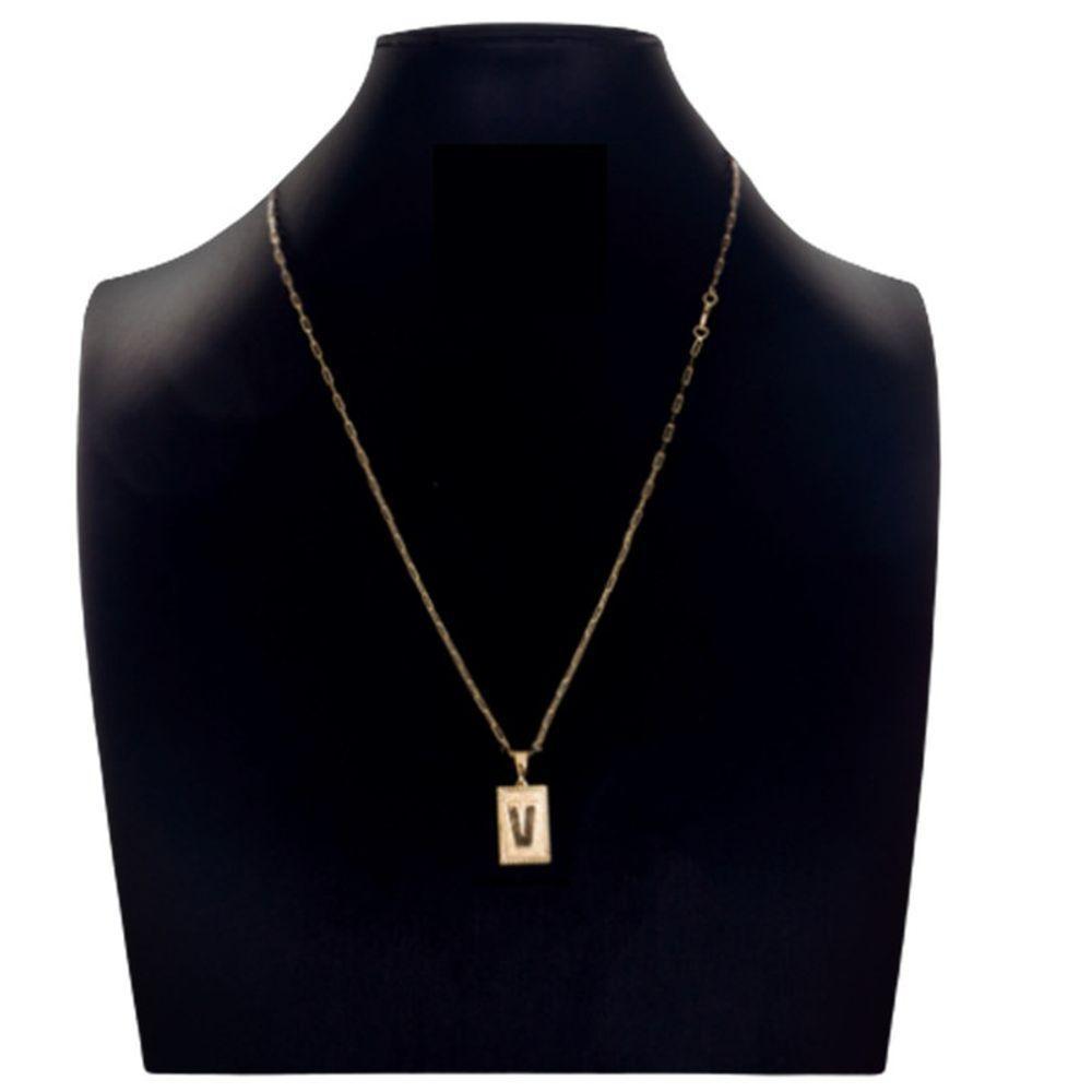 Cordão Carti Fecho Lagosta E Letra V Personalizado - 1