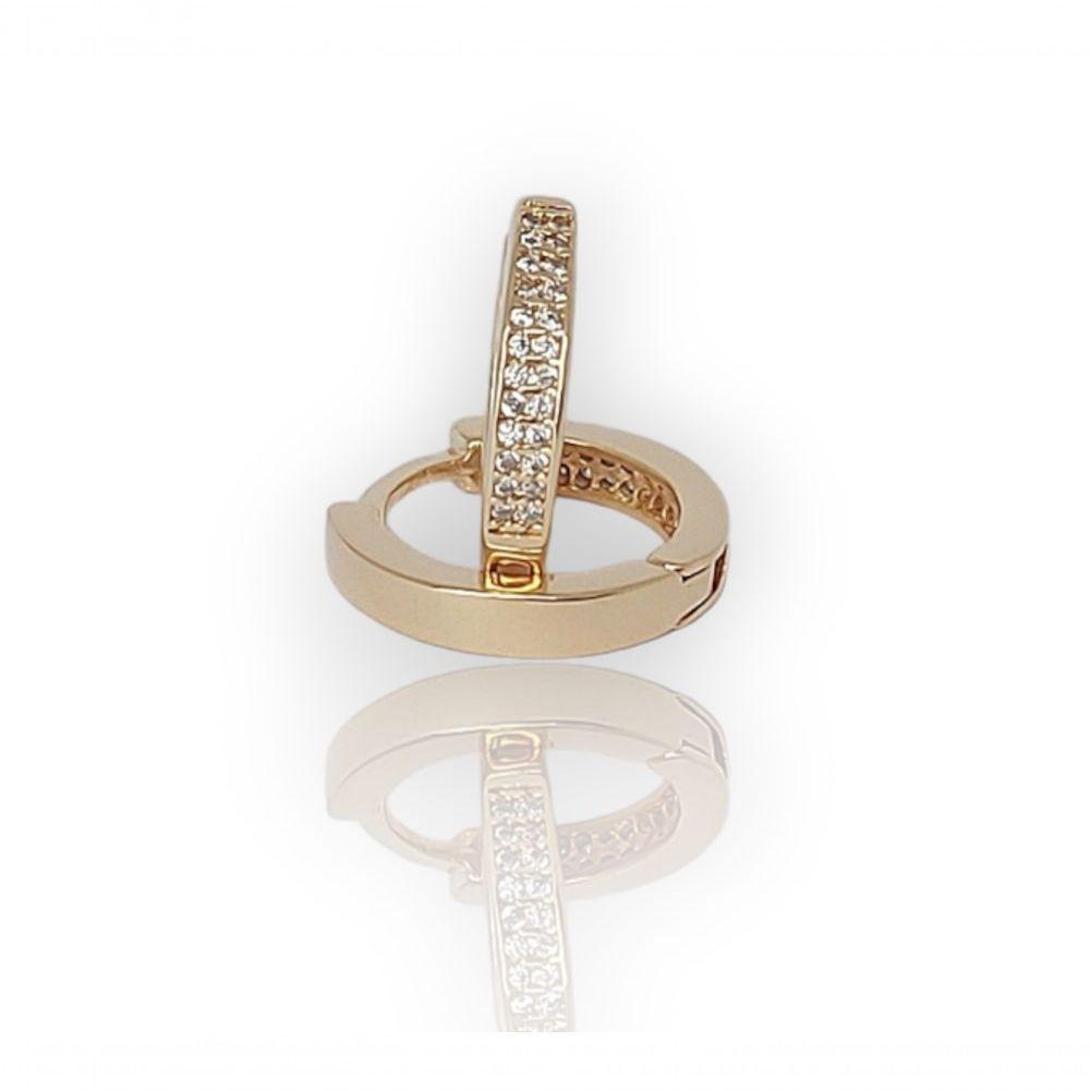 Brinco Argola Click 16mm - 2 Fileiras De Zircônias - 3