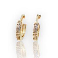 Brinco Argola Click 16mm - 2 Fileiras De Zircônias - 1