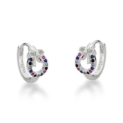 Brinco Argola Colorida Laço Prata 925