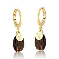 Brinco Vl Café Com Grão Esmaltado Revestido Em Ouro - 1