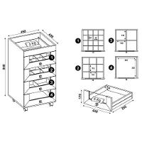 Kit 2 Carrinhos de Maquiagem Gavetas Branco Tecno Mobili - 3
