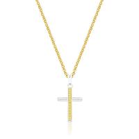 Colar Cross Revestido Em Ouro E Prata Com Cristais - 1