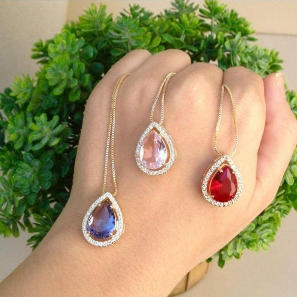 Gargantilha Gota Banhado A Ouro - 1