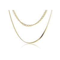 Colar Duplo Com Correntes Grossas Folheado Em Ouro 18k - 1