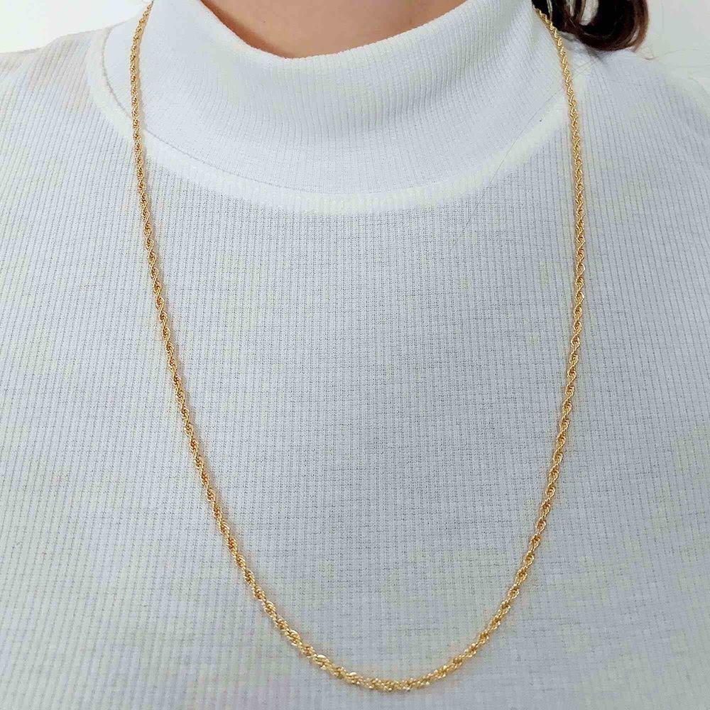 Colar Cordão Baiano 2.5 Folheado Em Ouro 18K - 2