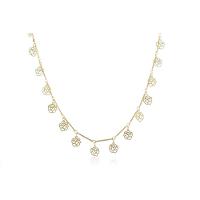 Colar Com Corrente Com Mini Flores Folheado Em Ouro 18k - 1