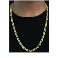 Cordão Cadeado 8mm De Moeda Antiga Correnti Banhada - 1