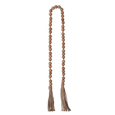 Colar Madeira Decorativo Miçanga Bege 95 Cm - Du0027Rossi