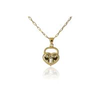 Colar Com Pingente De Cadeado Escrito Amor Folheado Em Ouro 18k - 1