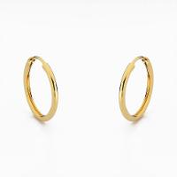 Brinco Argola Feminina Básica Lisa Banhado A Ouro 18k 2cm - 1