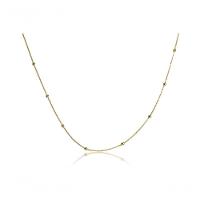 Colar Corrente Italiana Com Bolinha Dourada Folheado Em Ouro 18k - 1