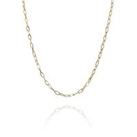 Colar Corrente Elos Intercalados Folheado Em Ouro 18K - 1