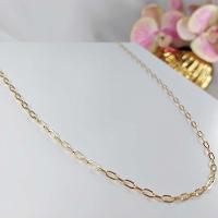 Colar Corrente Elos Intercalados Folheado Em Ouro 18K - 2