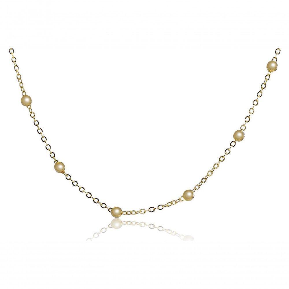 Colar Corrente Com Bolinhas Folheado Em Ouro 18k - 1