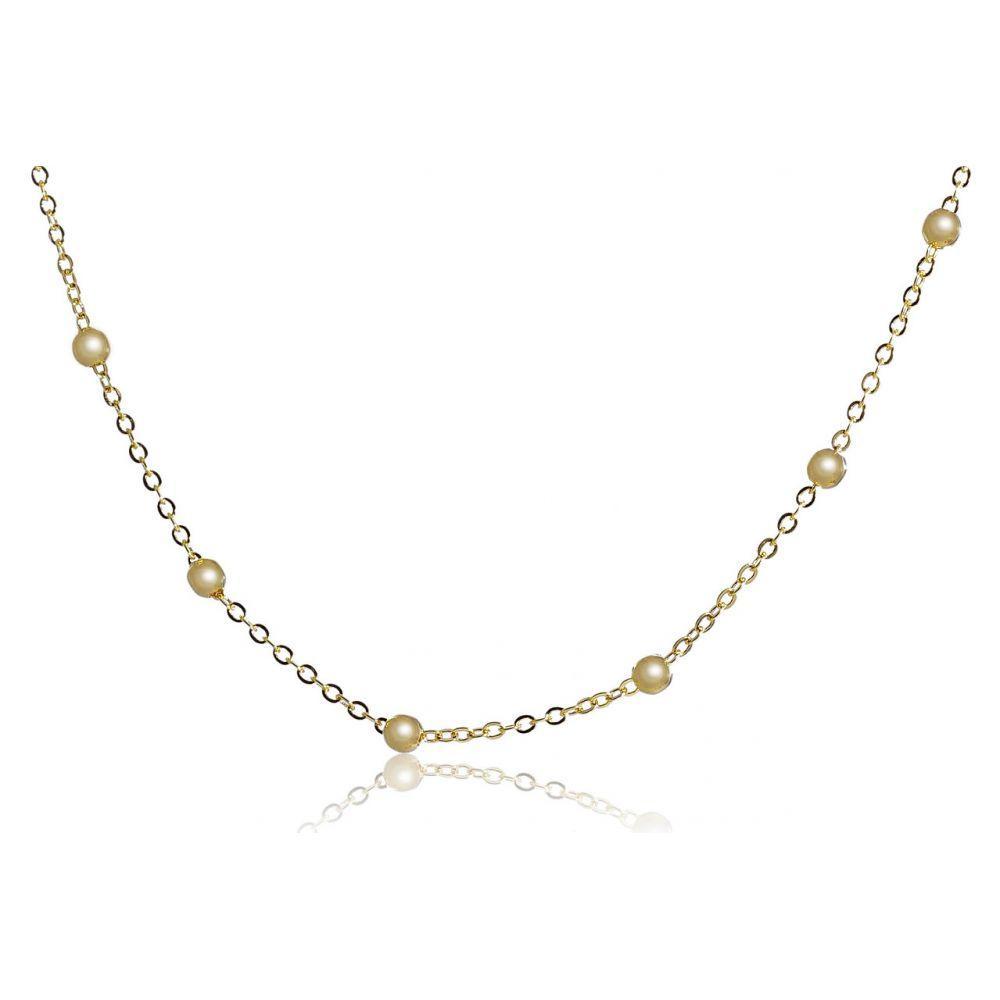 Colar Corrente Com Bolinhas Folheado Em Ouro 18k - 2