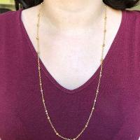 Colar Corrente Com Bolinhas Folheado Em Ouro 18k - 5