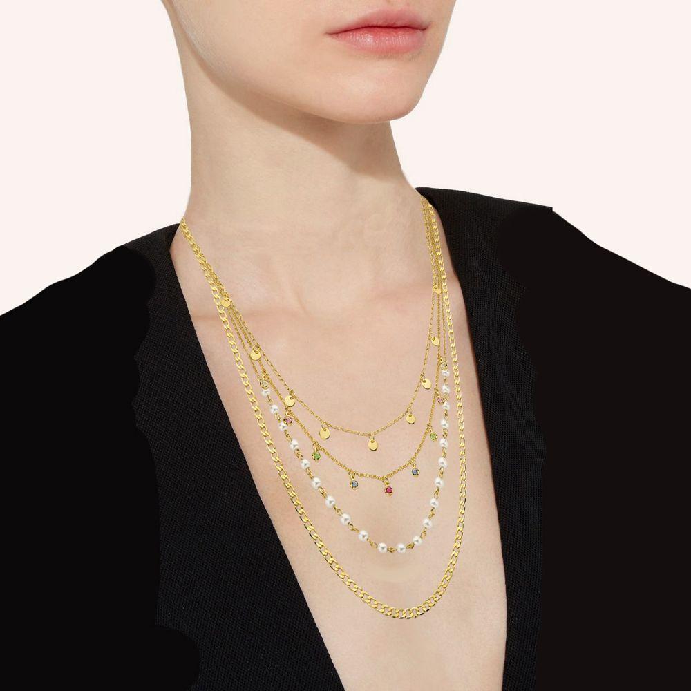 Mix De Colares Pearls &amp; Shine Com Revestimento Em Ouro - 4