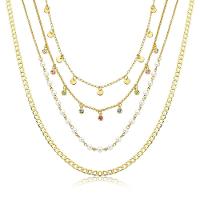 Mix De Colares Pearls &amp; Shine Com Revestimento Em Ouro - 1