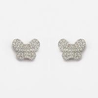 Brincos Borboleta Prata 925 Cravejados Com Zircônias - Cristal