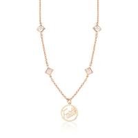 Colar Faith Com Zircônias, Revestido Em Ouro Rosê - 1