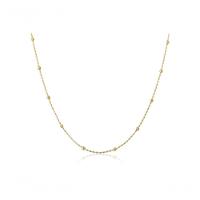 Colar De Corrente Com Bolinhas Douradas Folheado Em Ouro 18k - 1