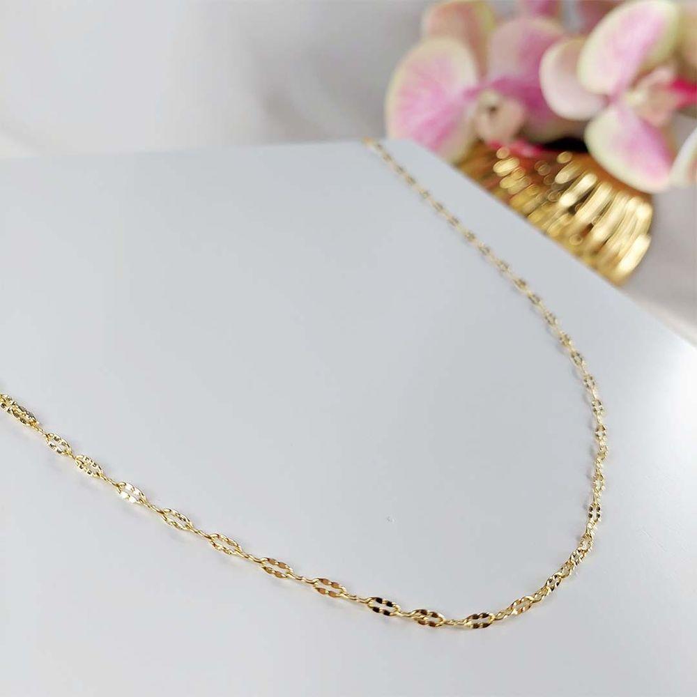 Colar Cumprido Com Mini Elos Folheado Em Ouro 18k - 3