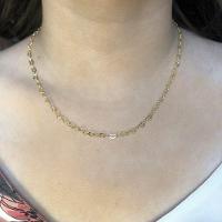 Colar De Corrente Com Elos Em Coração Folheado Em Ouro 18k - 3