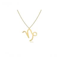 Colar Signo De Capricórnio Folheado Em Ouro 18k - 1