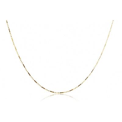 Colar Com Corrente De Bolinha E Palito Folheado Em Ouro 18k