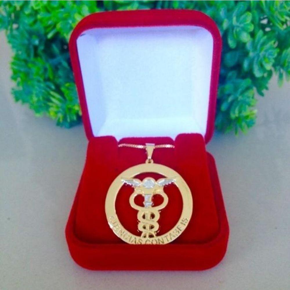 Gargantilha Profissão Ciências Contábeis Banhado A Ouro 18K - 1