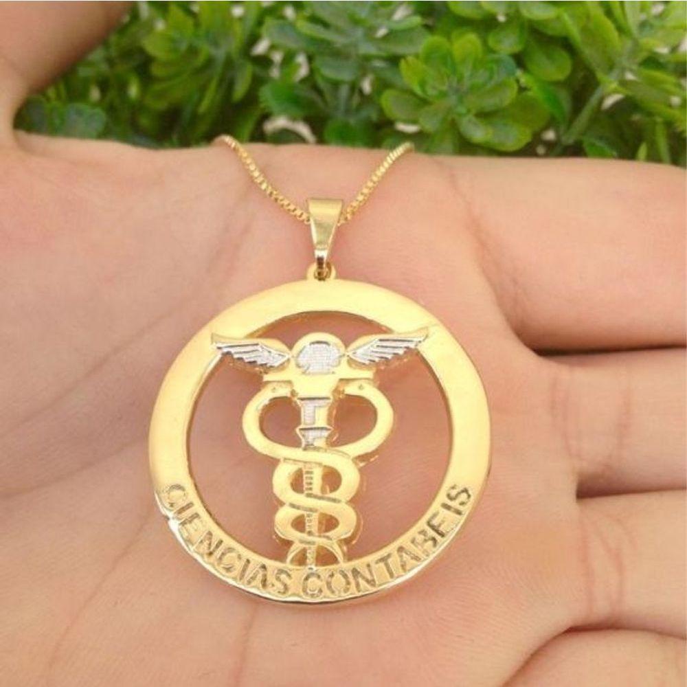Gargantilha Profissão Ciências Contábeis Banhado A Ouro 18K - 3